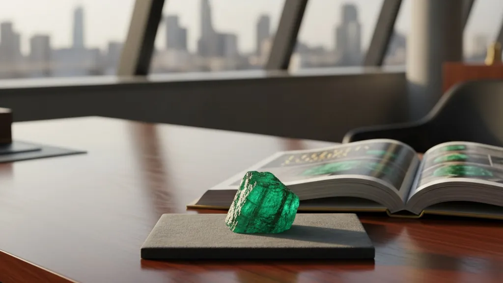 Accredited laboratory assay certification verifying 99.95% purity for Emeralds